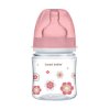 CANPOL 35/216 Butelka szerokootworowa antykolkowa Easystart Newborn Baby 120 ml różowe kwiaty