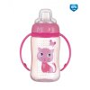 CANPOL 56/512 Tréninkový hrneček se silikonovým náustkem - Cute Animals - kočička růžová