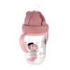 CANPOL 56/607 Dětský hrneček s trubičkou a závažím 270 ml Bonjour Paris červený