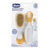 CHICCO 00006569000000 Kartáč + hřeben z přírodních štětin oranžový