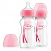 Dr.Browns WB92601 Láhev se širokým hrdlem 270 ml PP OPTIONS PLUS 2 PAK růžová