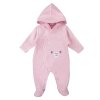 EWA 931122 Pajac BABY LOVE velurová podšívka s kapucí. růžová 68