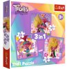 TREFL 34870 Puzzle 3v1 Seznamte se s veselými trolly