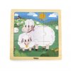 Viga 44622 Dřevěné puzzle s ovečkami 9 prvků.