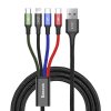 Baseus Fast USB kabel 4v1 2xUSB-C / Lightning / Micro 3,5A 1,2m - černý