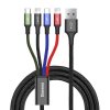 Baseus Fast USB kabel 4v1 USB-C / 2x Lightning / Micro 3,5A 1,2m - černý