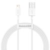 Kabel USB na Lightning 2,4A 1,5 m (bílý)