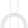Kabel USB-C na Lightning řady Baseus Superior, 20W, PD, 2m (bílý)