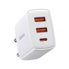 Baseus Compact Quick Charger, 2xUSB, USB-C, PD, 3A, 30W (bílá)