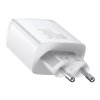 Baseus Compact Quick Charger, 2xUSB, USB-C, PD, 3A, 30W (bílá)