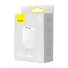 Baseus Compact Quick Charger, 2xUSB, USB-C, PD, 3A, 30W (bílá)