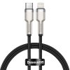 Kabel USB-C pro Lightning Baseus Cafule, PD, 20W, 0,25m (černý)