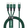 Baseus Rapid Series kabel 3 v 1 USB-C pro M+L+T 20W 1,5m (zelený )