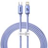 Baseus Crystal kabel USB-C na Lightning, 20W, PD, 2m (fialový)