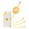 Baseus Bright Mirror 2, USB kabel 3 v 1 pro micro USB / USB-C / Lightning 3,5A 1,1 m (žlutý)