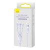 Kabel USB 3v1 Baseus Flash Series 2, USB-C + micro USB + Lightning, 100 W, 1,2 m (fialový)