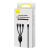 Kabel USB 3v1 Baseus Flash Series 2, USB-C + micro USB + Lightning, 100 W, 1,5 m (černý)