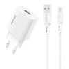 Síťová nabíječka Vipfan E01, 1x USB, 2,4A + kabel Micro USB (bílý)