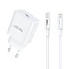Nástěnná nabíječka Vipfan E04, USB-C, 20W, QC 3.0 + kabel Lightning (bílá)
