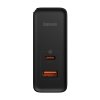 Nástěnná nabíječka Baseus GaN USB-C + USB, 100 W + 1m kabel (černá)