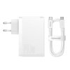 Nástěnná nabíječka Baseus GaN5 Pro 2xUSB-C + USB, 140 W (bílá)