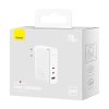 Nástěnná nabíječka Baseus GaN5 Pro 2xUSB-C + USB, 140 W (bílá)