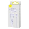 Kabel USB 3v1 řady Baseus Flash II, USB-C + micro USB + Lightning, 66 W, 1,2 m (fialový)