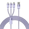 Kabel USB 3 v 1 Baseus StarSpeed (fialový)