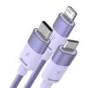 Kabel USB 3 v 1 Baseus StarSpeed (fialový)
