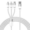 Kabel USB 3 v 1 Baseus StarSpeed (bílý)