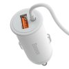 Baseus CW01 Magnetický držák telefonu do auta do větrací mřížky s nabíječkou do auta USB, 15 W + 25 W (bílý)
