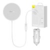 Baseus CW01 Magnetický držák telefonu do auta do větrací mřížky s nabíječkou do auta USB, 15 W + 25 W (bílý)