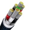 Kabel 3v1 USB Baseus USB 3v1 Baseus Flash Series, USB-C + Micro + Lightning 66W, 1,2 m (modrý)