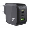 Nabíječka Green Cell GC PowerGaN 65W (2x USB-C Power Delivery, 1x USB-A kompatibilní s Quick Charge 3.0)