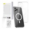 Pouzdro na telefon Baseus Magnetic Crystal Clear pro iPhone 11 Pro (průhledné) s ochranným krytem displeje z tvrzeného skla a čisticí sadou