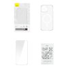 Pouzdro na telefon Baseus Magnetic Crystal Clear pro iPhone 12 Pro Max (průhledné) s ochranným krytem displeje z tvrzeného skla a čisticí sadou