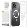 Pouzdro na telefon Baseus Magnetic Crystal Clear pro iPhone 12 Pro Max (průhledné) s ochranným krytem displeje z tvrzeného skla a čisticí sadou