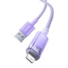 Rychlonabíjecí kabel Baseus USB-A na Lightning Explorer Series 1 m 2,4 A (fialový)
