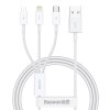 Rychlé nabíjení USB na M+L+C Baseus Superior Data 3,5A 1m (bílý)