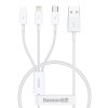 Rychlé nabíjení USB na M+L+C Baseus Superior Data 3,5 A 0,5 m (bílý)