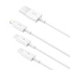 Rychlé nabíjení USB na M+L+C Baseus Superior Data 3,5 A 0,5 m (bílý)