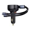Nabíječka do auta Baseus Enjoyment USB s kabelem USB-C a Lightning 60 W (černá)