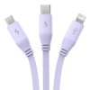 Nabíjecí kabel 3w1 Baseus USB na USB-C, USB-M, Lightning 3,5A, 1,1 m (fialový)