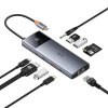 Rozbočovač 10v1 Baseus Metal Gleam II Series, USB-C na 1xHDMI, USB-A (10Gbps), USB-C, 2xUSB-A, Ethernet RJ45, SD/TF karta, mini-jack 3,5mm, USB-C(PD)