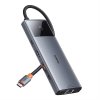 Rozbočovač 10v1 Baseus Metal Gleam II Series, USB-C na 1xHDMI, USB-A (10Gbps), USB-C, 2xUSB-A, Ethernet RJ45, SD/TF karta, mini-jack 3,5mm, USB-C(PD)