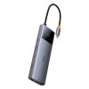 Rozbočovač 10v1 Baseus Metal Gleam II Series, USB-C na 1xHDMI, USB-A (10Gbps), USB-C, 2xUSB-A, Ethernet RJ45, SD/TF karta, mini-jack 3,5mm, USB-C(PD)