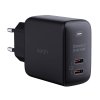 Nástěnná nabíječka Aukey PA-B4T, 2xUSB-C, 45W (černá)