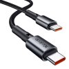 Nabíječka do auta McDodo Particular Digital Display QC+PPS 65W s mini bílým kabelem USB-C s čipem E-mark 1m 100W (černá)