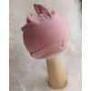 BABY 01580 Dětská čepice s ušima jersey Rose 6-9m