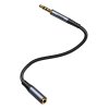 Joyroom SY-A09 Prodlužovací kabel AUX 3,5mm mini jack samice na 3,5mm mini jack samec, opletený, 1,2 m (černý)